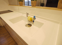 Clean, wide white sink