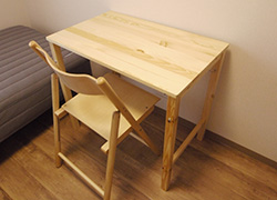 Collapsible desk and chairs