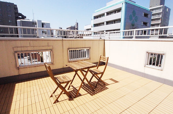 Rooftop deck terrace.