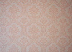 The imported wallpaper coving the entire wall, room 201