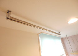 Epipe hanger which is easy to hang clothes is in room C.